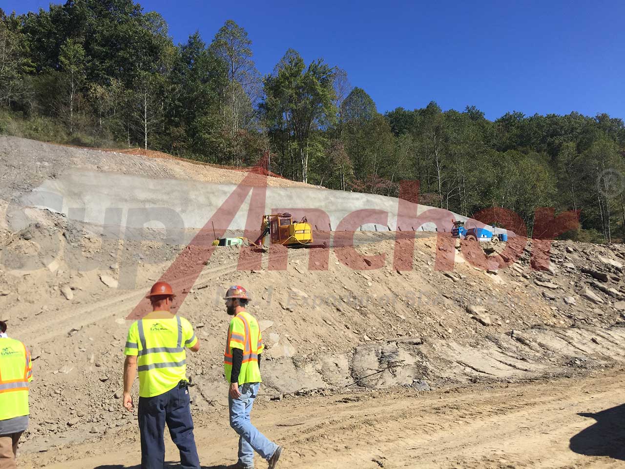 Construction site using SupAnchor self drilling anchor system