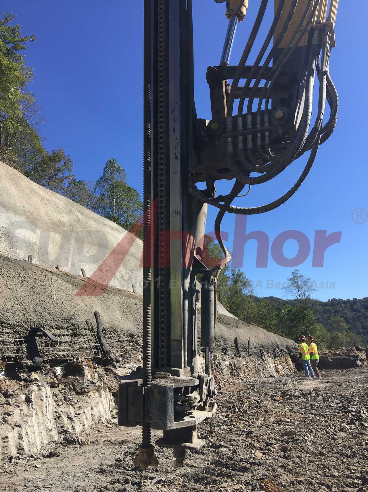 Construction site using SupAnchor self drilling anchor system