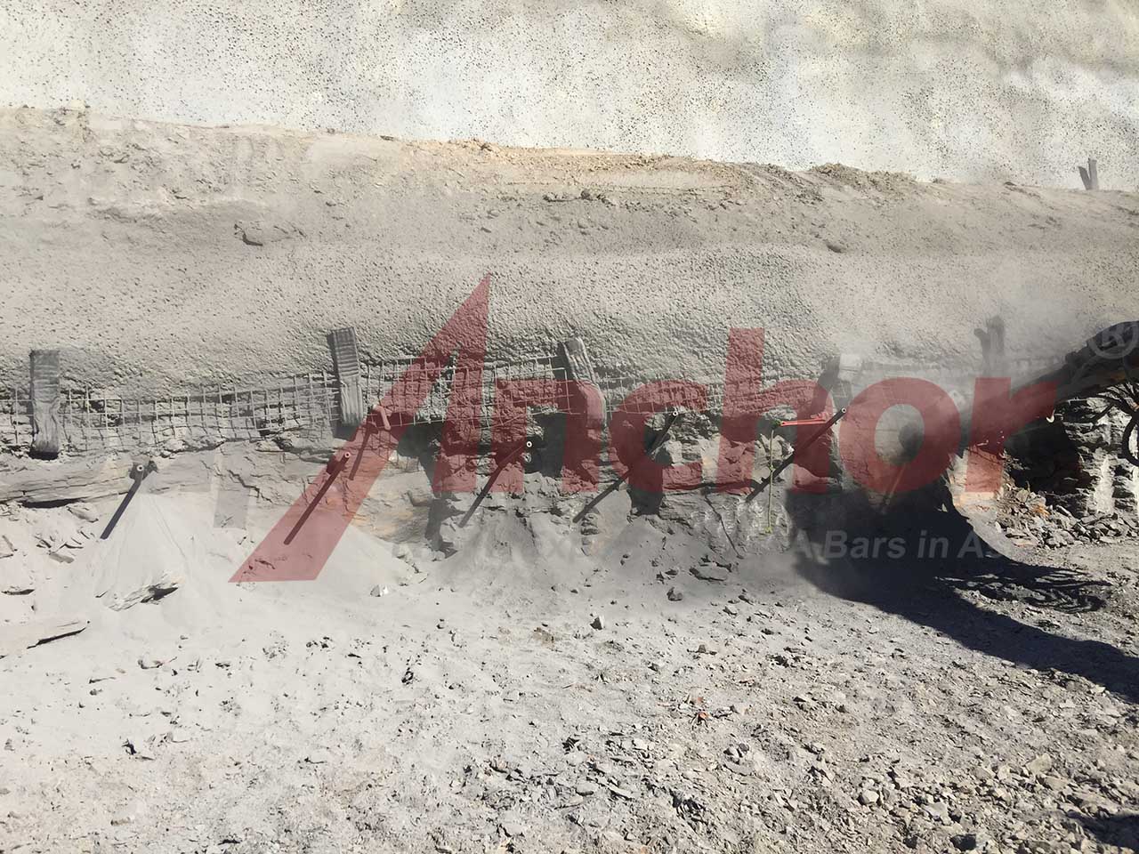 Construction site using SupAnchor self drilling anchor system