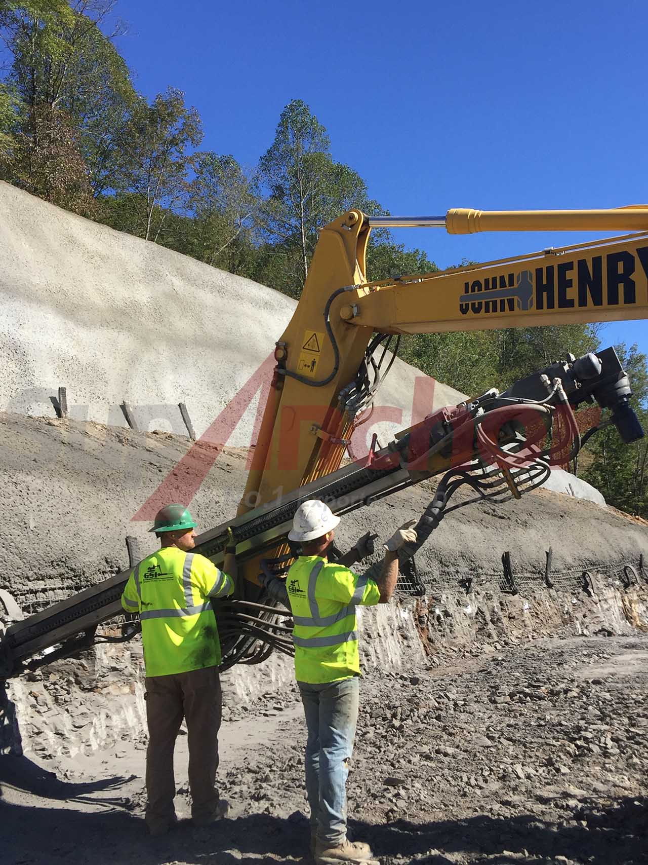 Construction site using SupAnchor self drilling anchor system