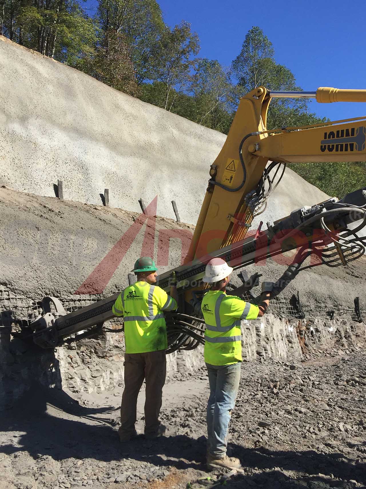 Construction site using SupAnchor self drilling anchor system