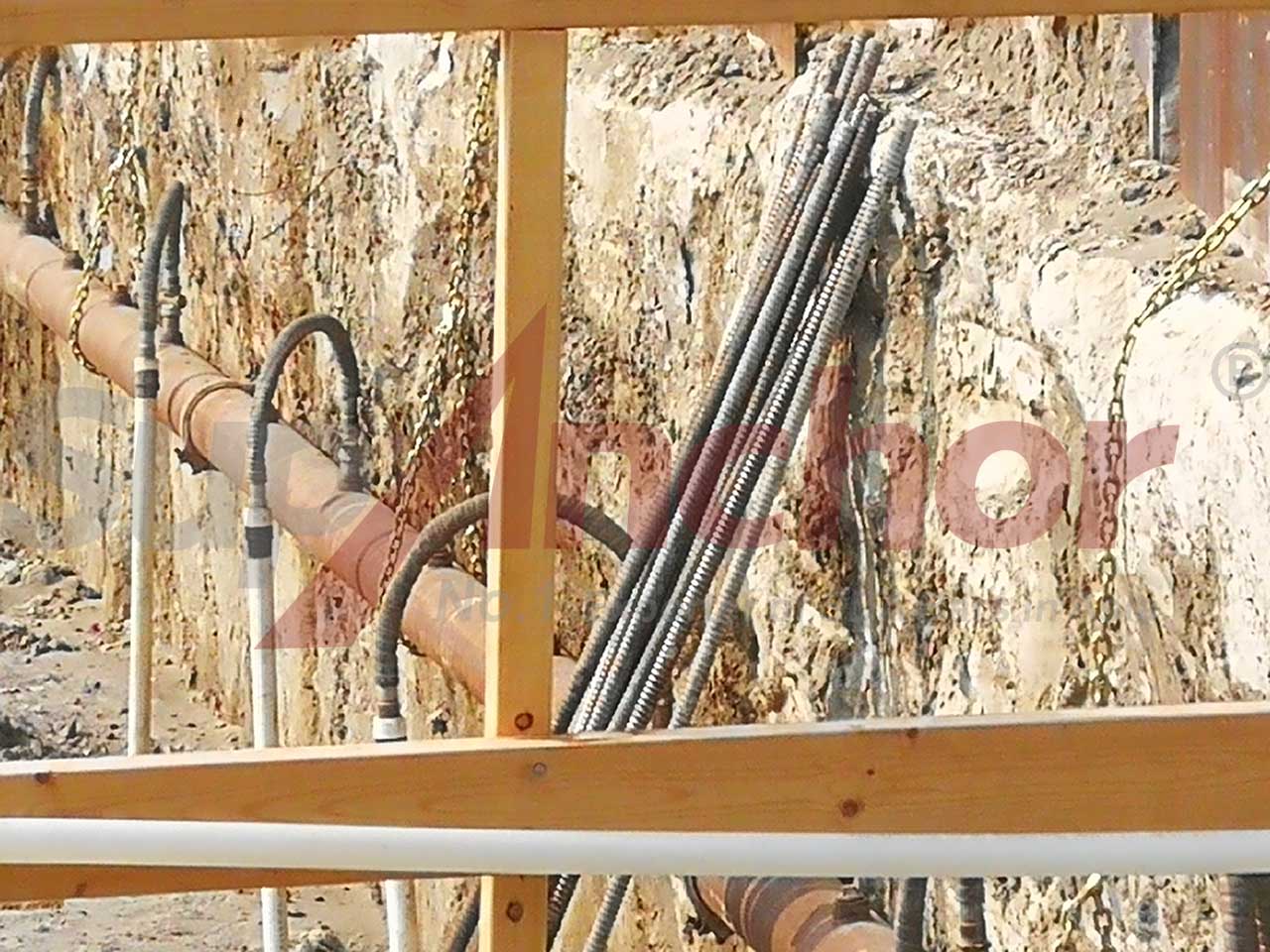 Construction site using SupAnchor self drilling anchor system