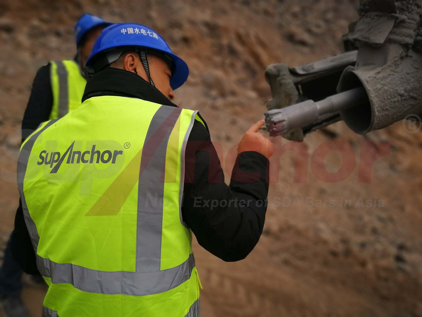Construction site using SupAnchor self drilling anchor system