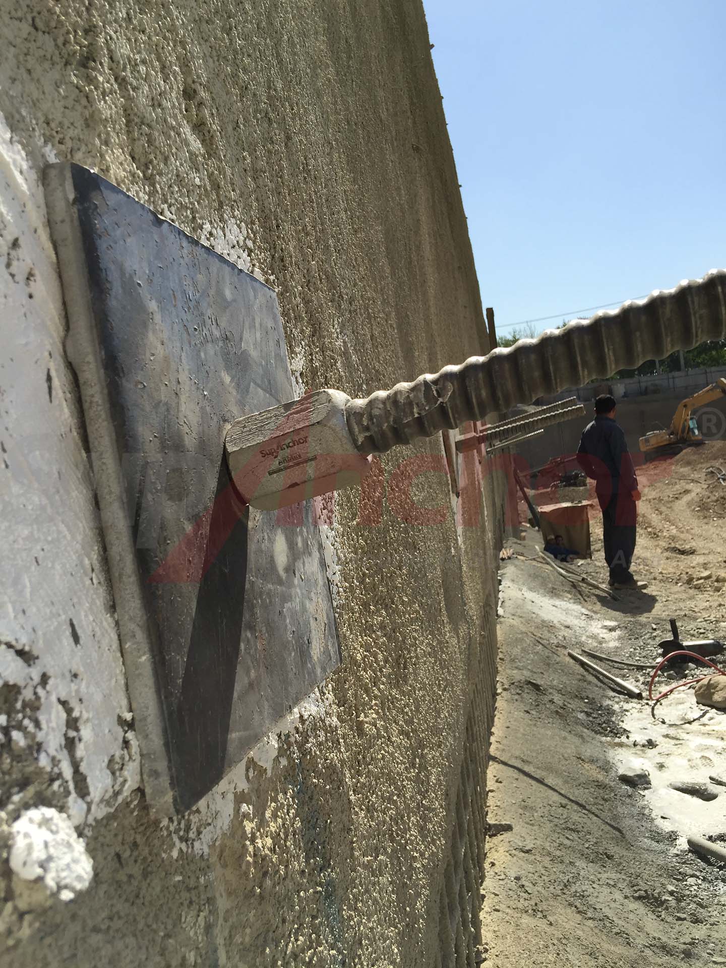 Construction site using SupAnchor self drilling anchor system