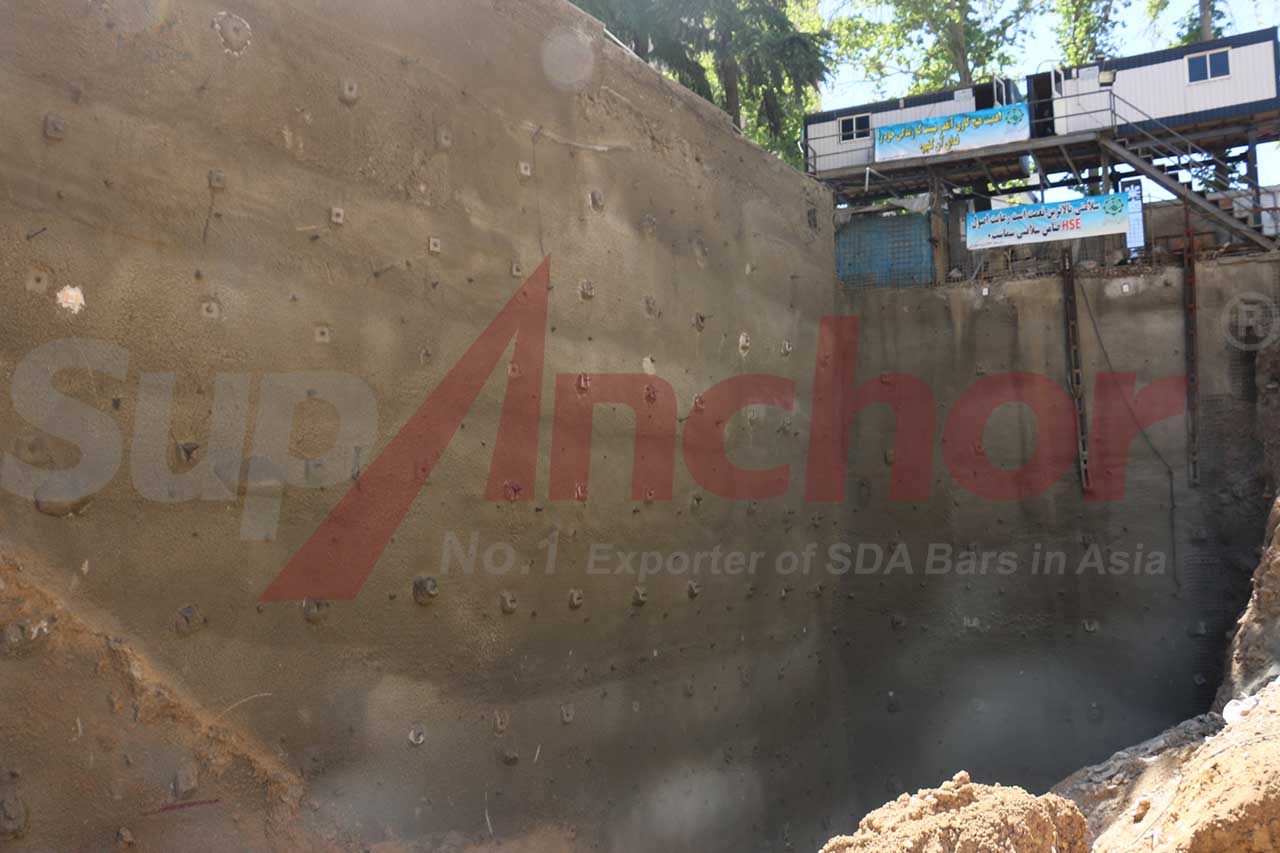 Construction site using SupAnchor self drilling anchor system