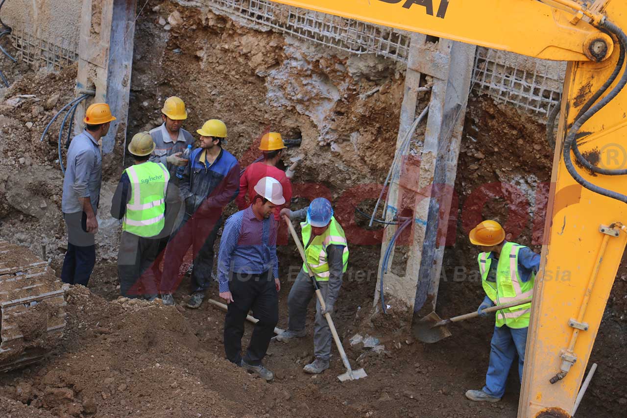 Construction site using SupAnchor self drilling anchor system