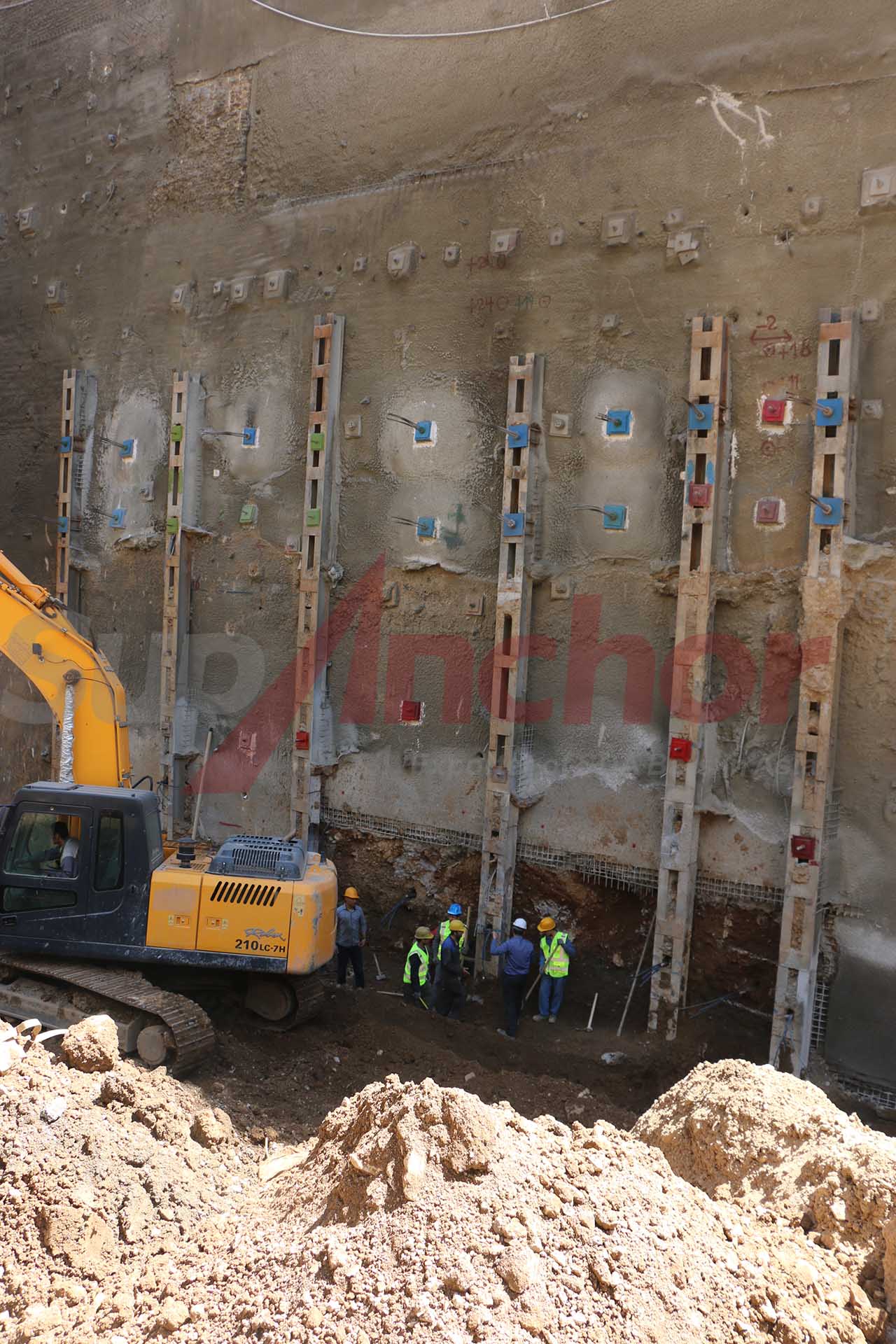 Construction site using SupAnchor self drilling anchor system