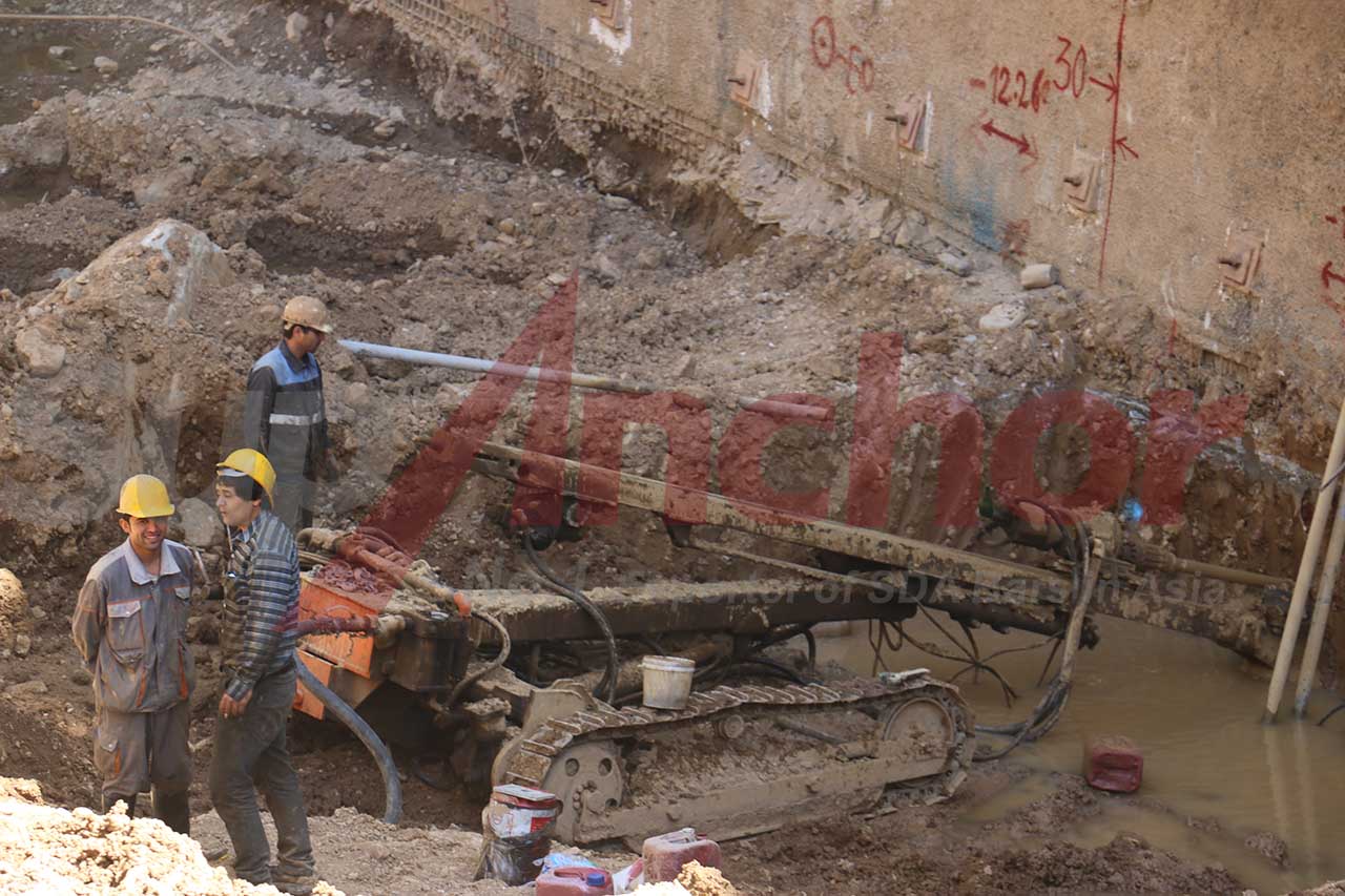 Construction site using SupAnchor self drilling anchor system