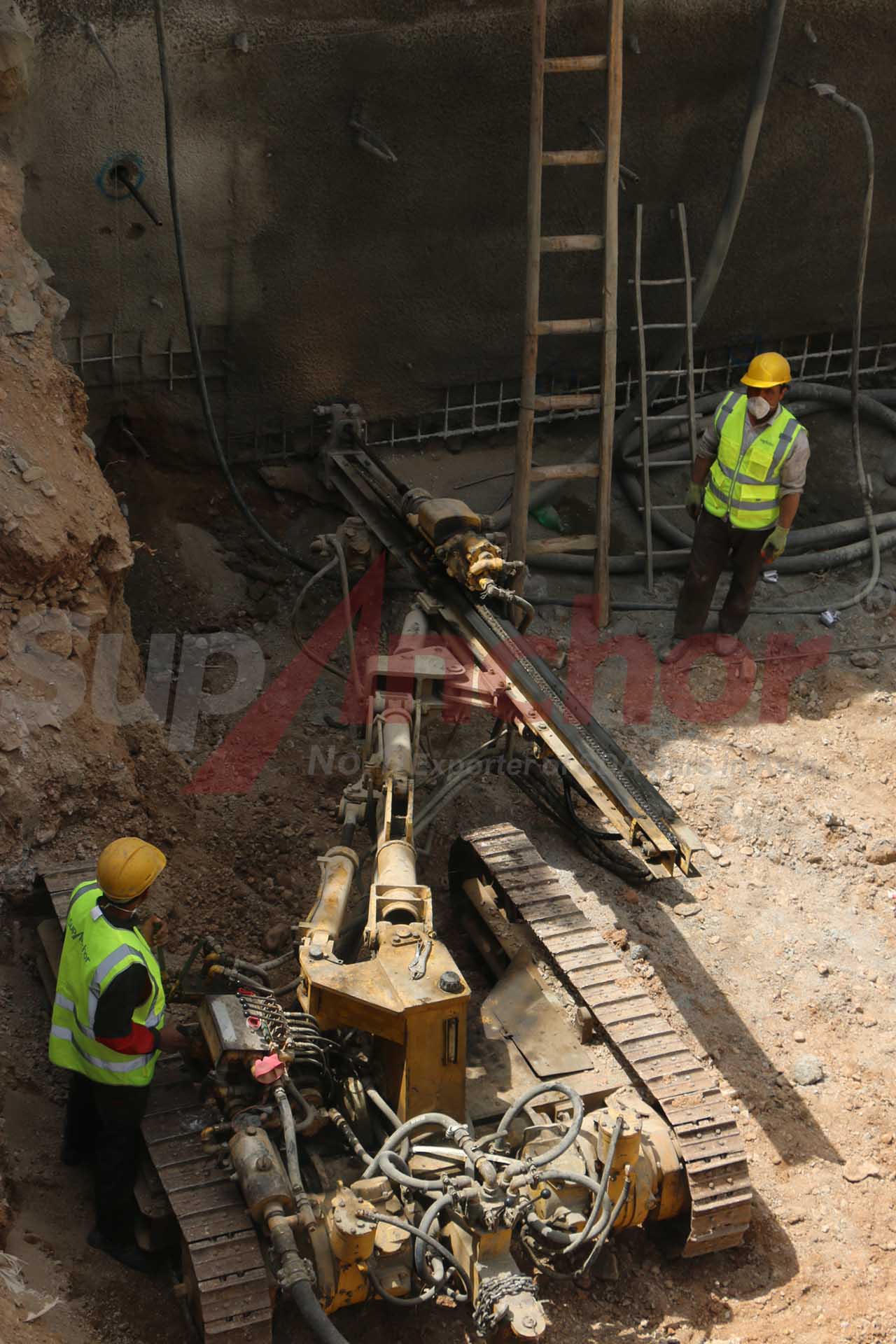 Construction site using SupAnchor self drilling anchor system
