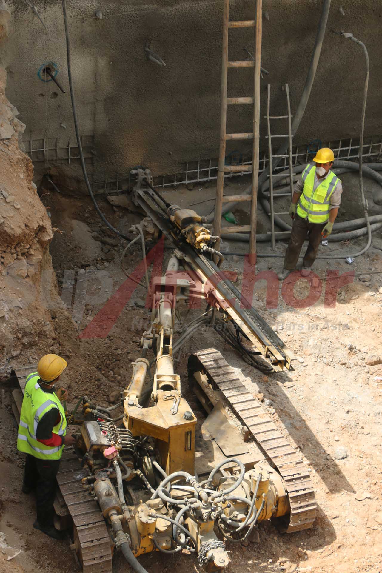 Construction site using SupAnchor self drilling anchor system