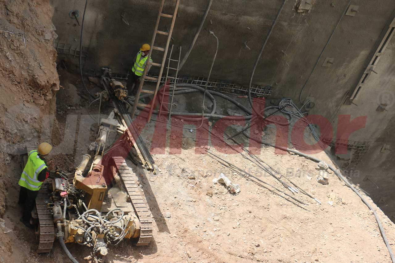 Construction site using SupAnchor self drilling anchor system