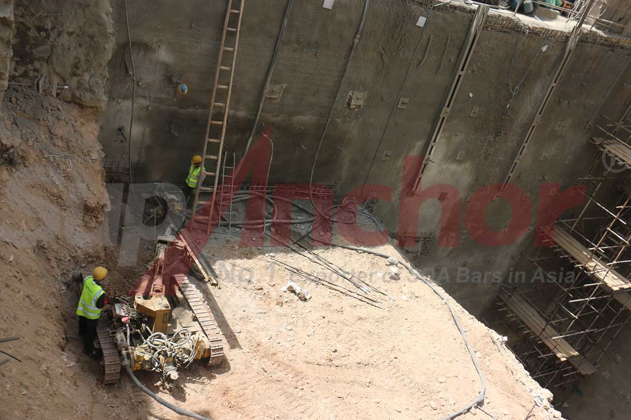 Construction site using SupAnchor self drilling anchor system