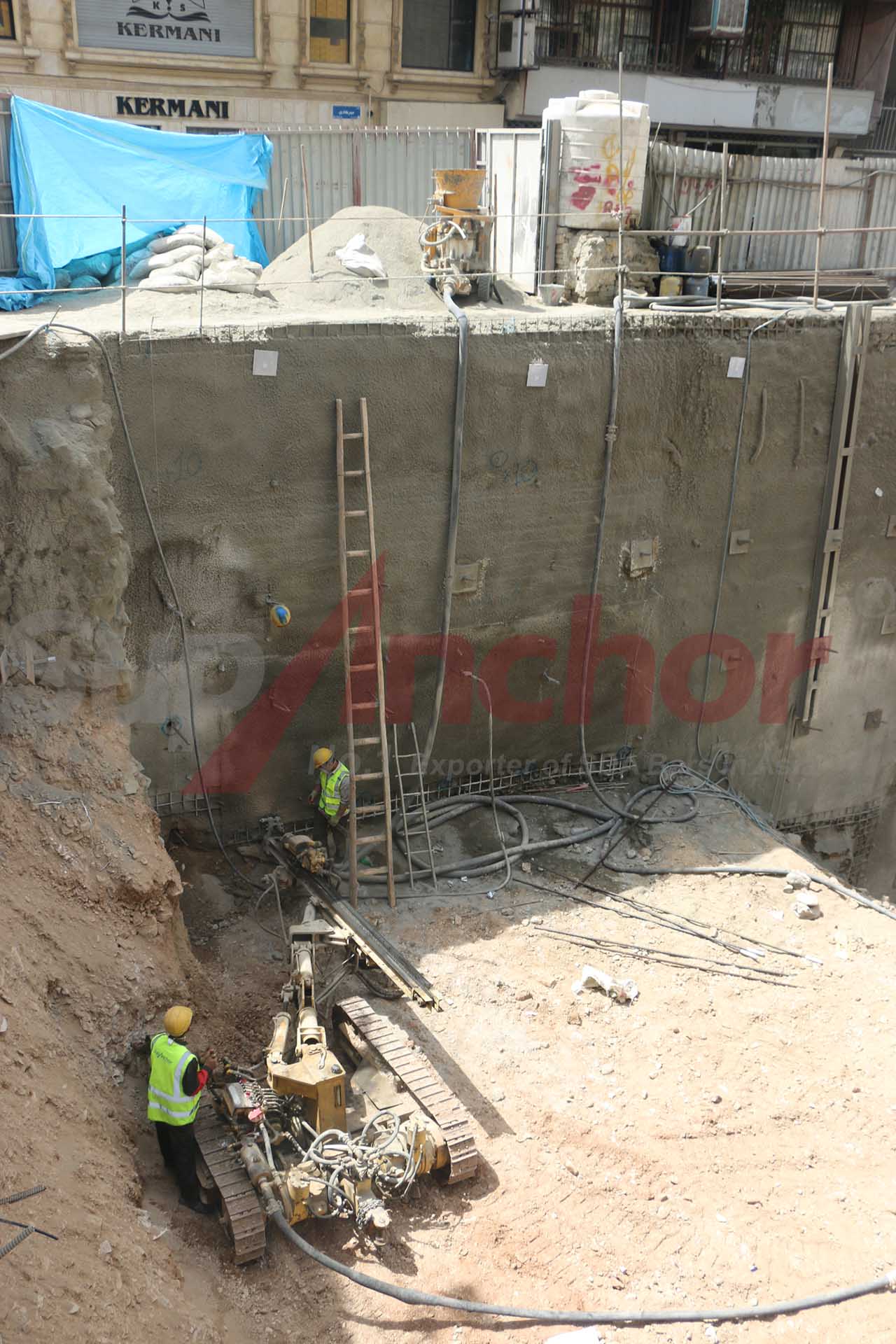 Construction site using SupAnchor self drilling anchor system