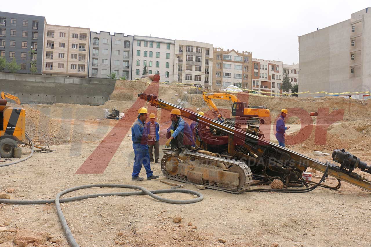 Construction site using SupAnchor self drilling anchor system