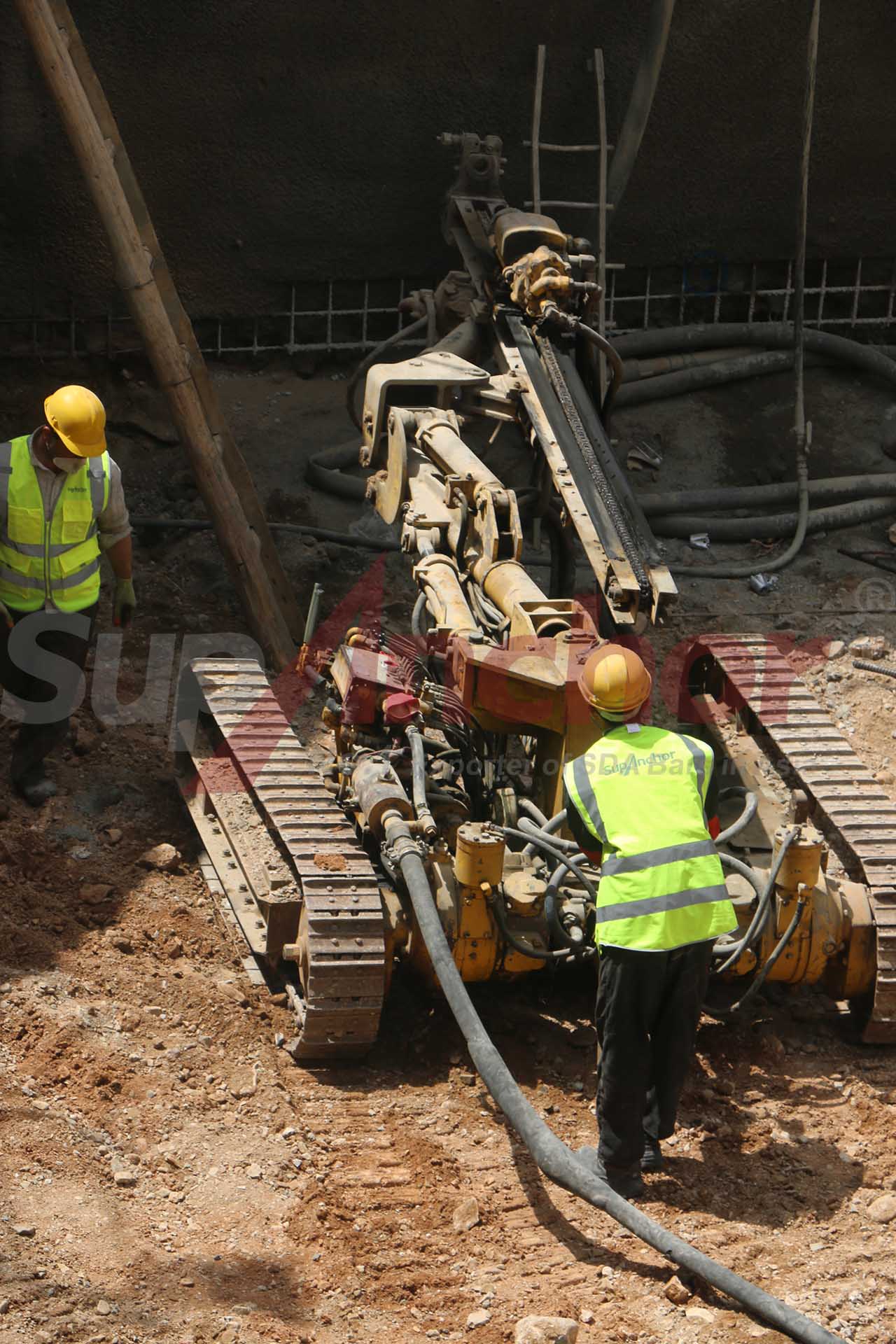Construction site using SupAnchor self drilling anchor system