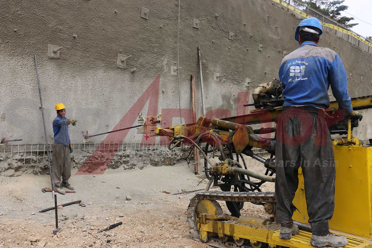 Construction site using SupAnchor self drilling anchor system