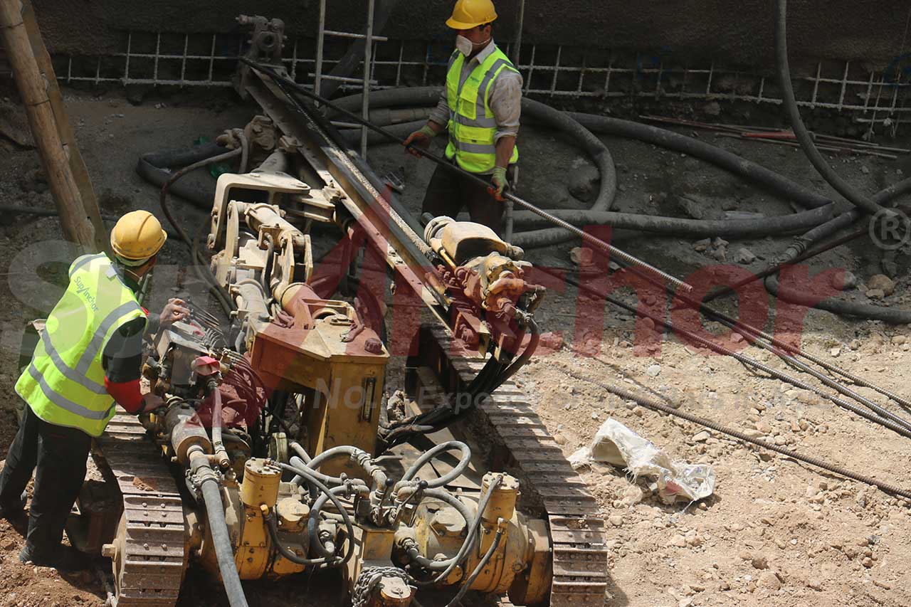 Construction site using SupAnchor self drilling anchor system