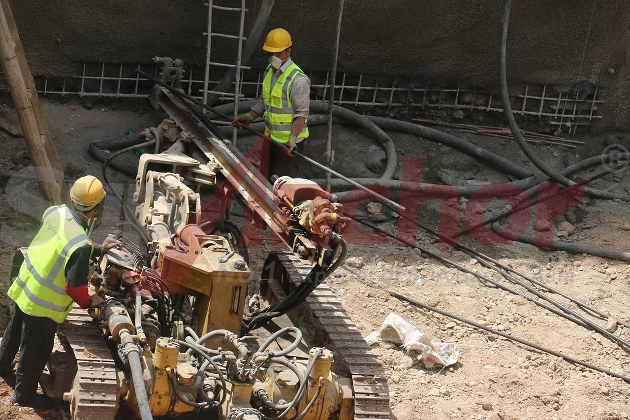 Construction site using SupAnchor self drilling anchor system
