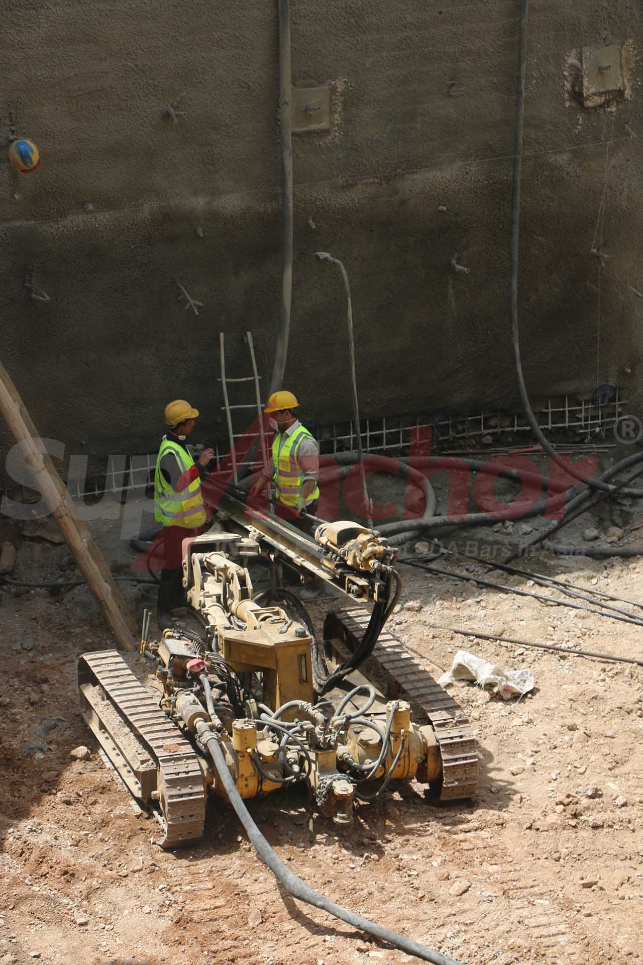Construction site using SupAnchor self drilling anchor system