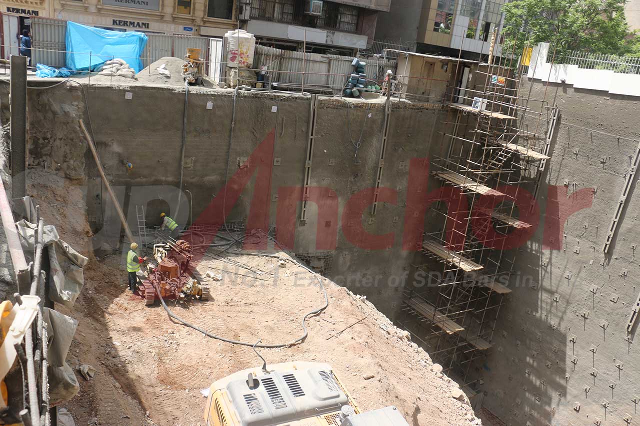 Construction site using SupAnchor self drilling anchor system