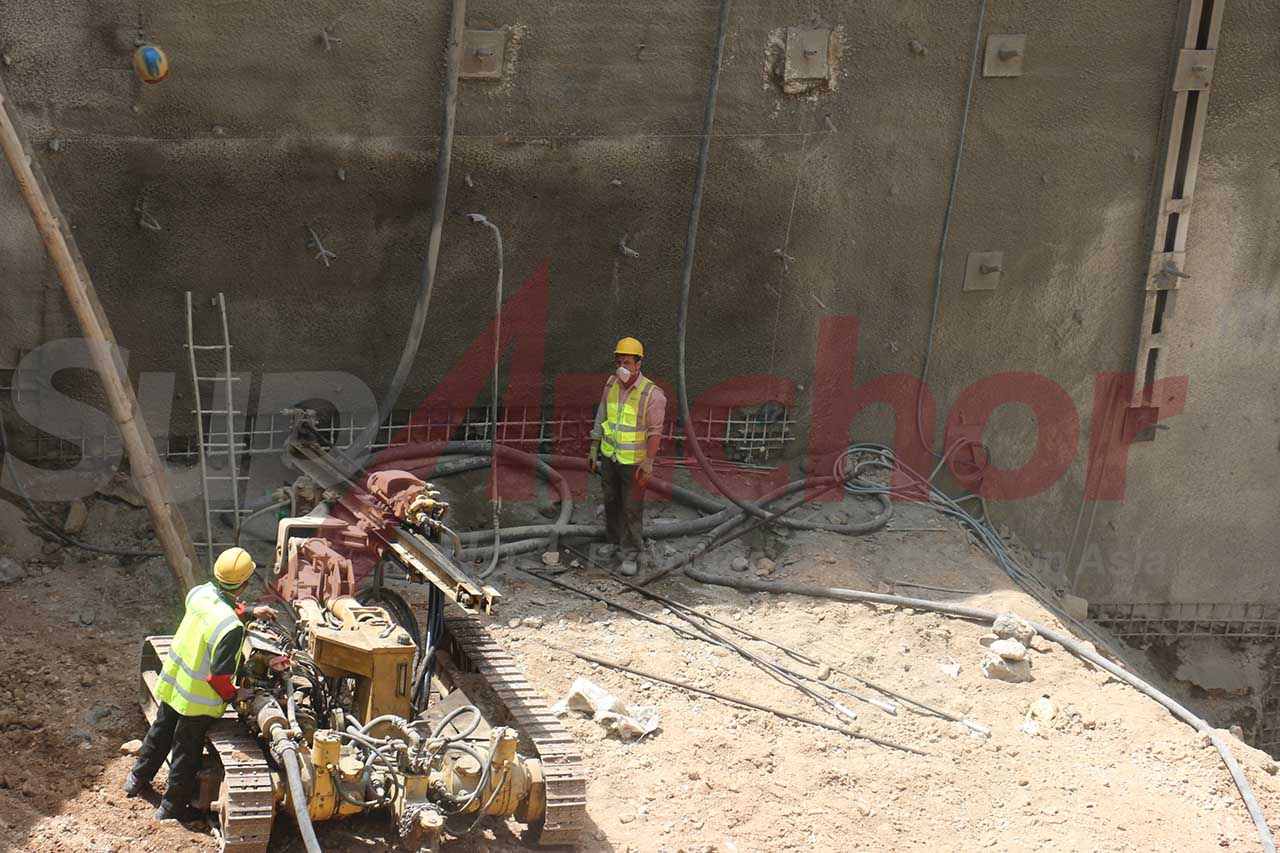 Construction site using SupAnchor self drilling anchor system