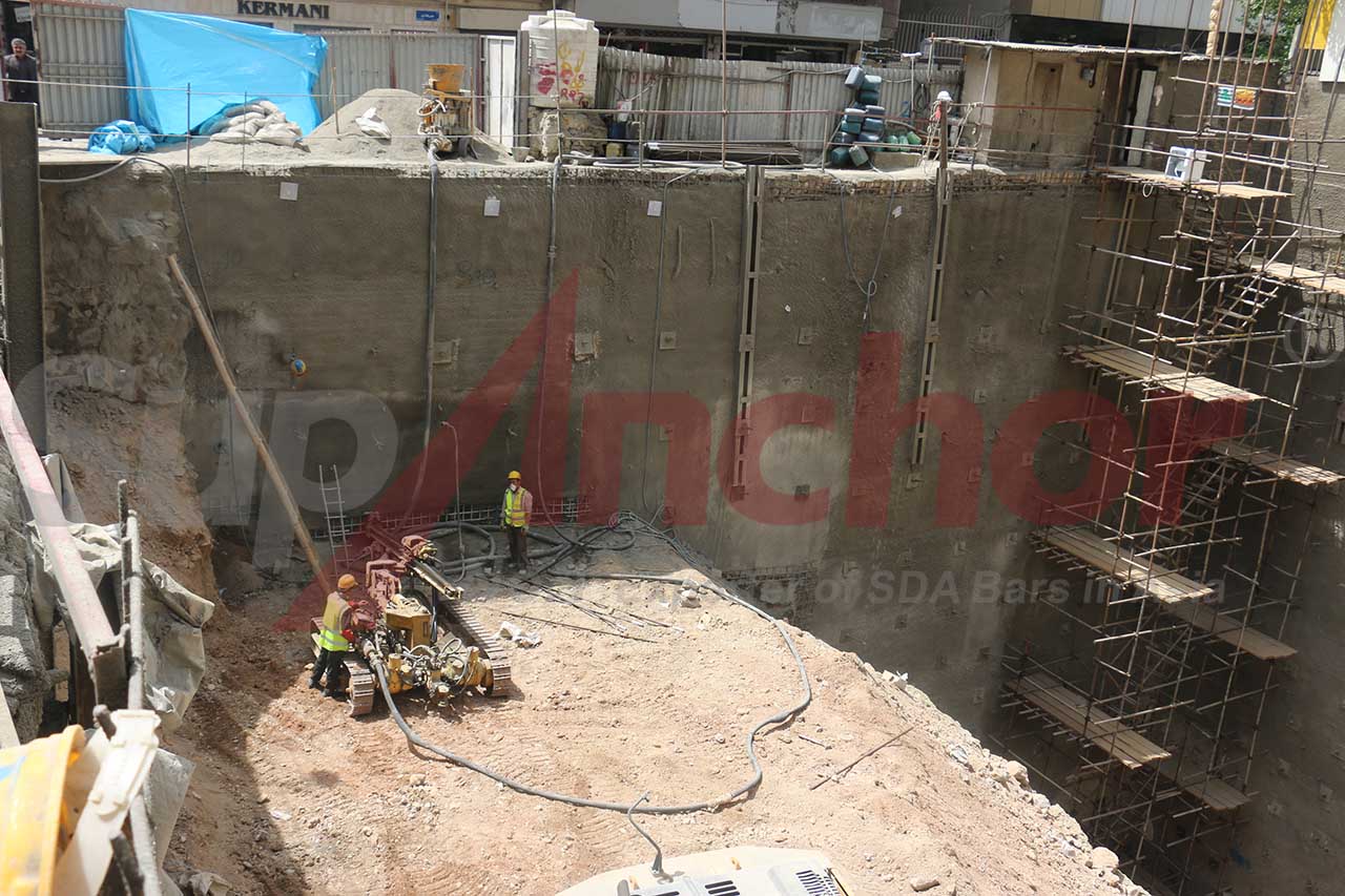 Construction site using SupAnchor self drilling anchor system