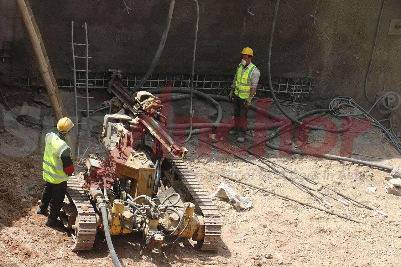Construction site using SupAnchor self drilling anchor system