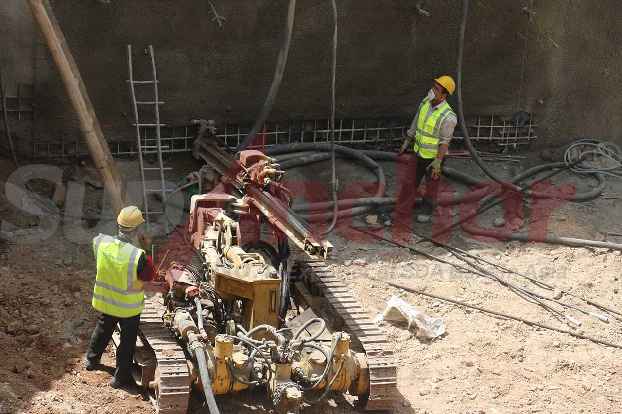 Construction site using SupAnchor self drilling anchor system