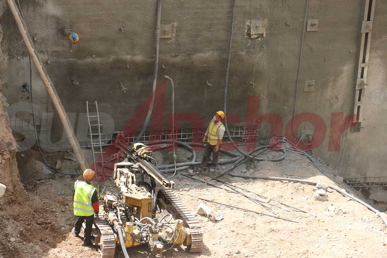 Construction site using SupAnchor self drilling anchor system