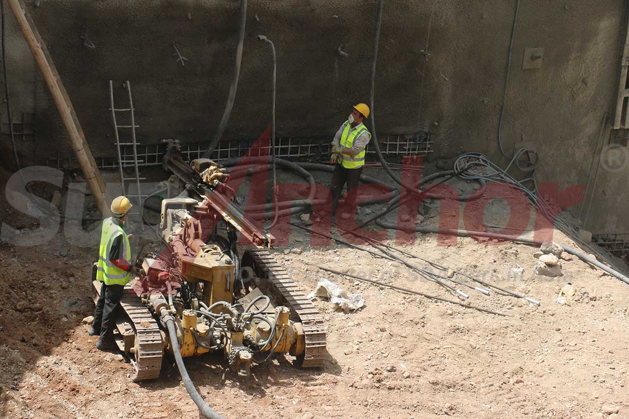 Construction site using SupAnchor self drilling anchor system
