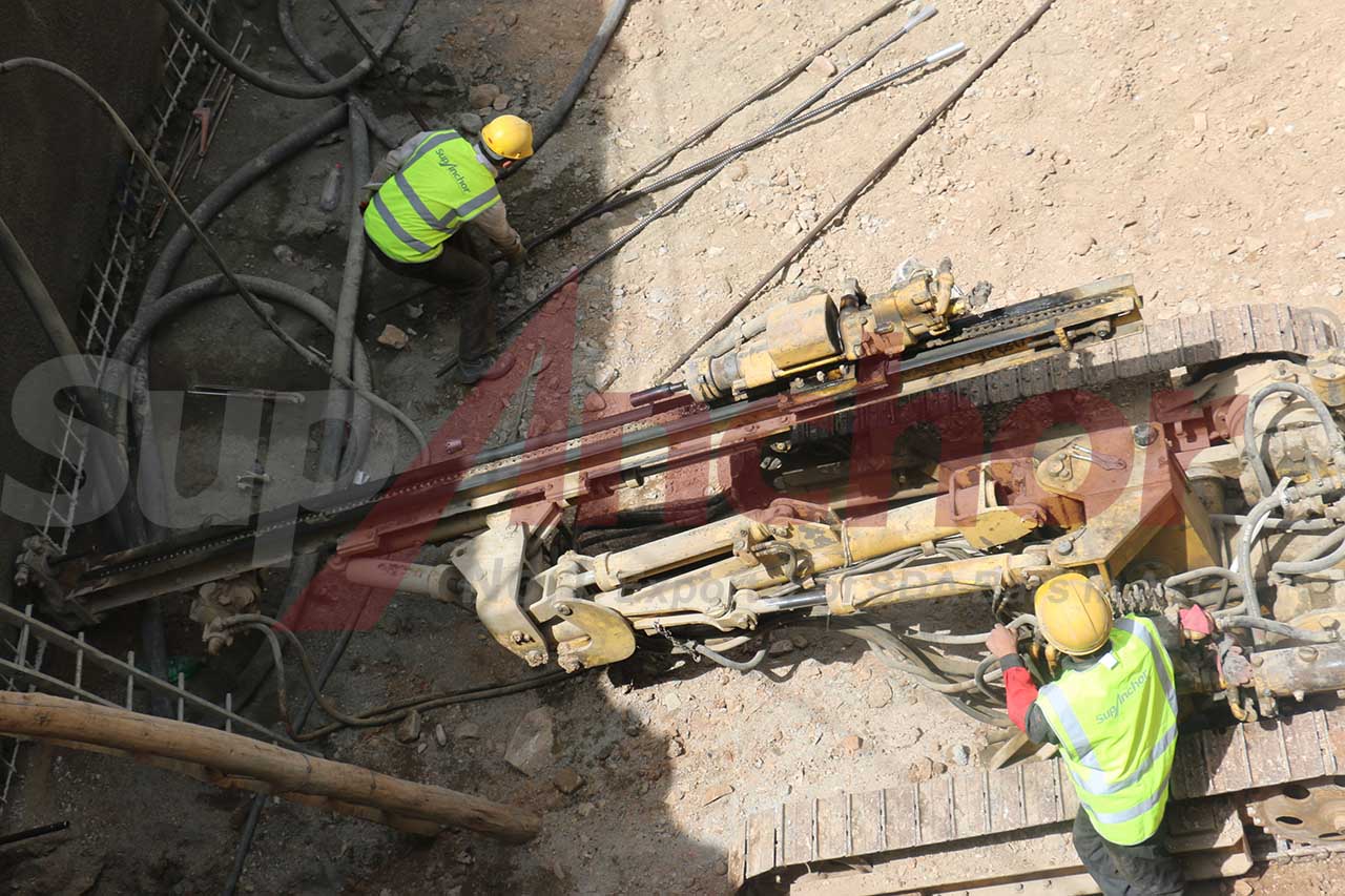 Construction site using SupAnchor self drilling anchor system