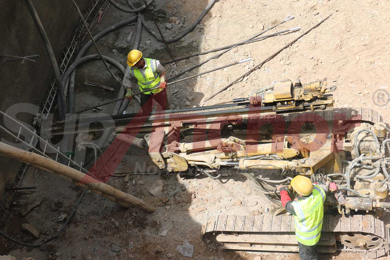 Construction site using SupAnchor self drilling anchor system