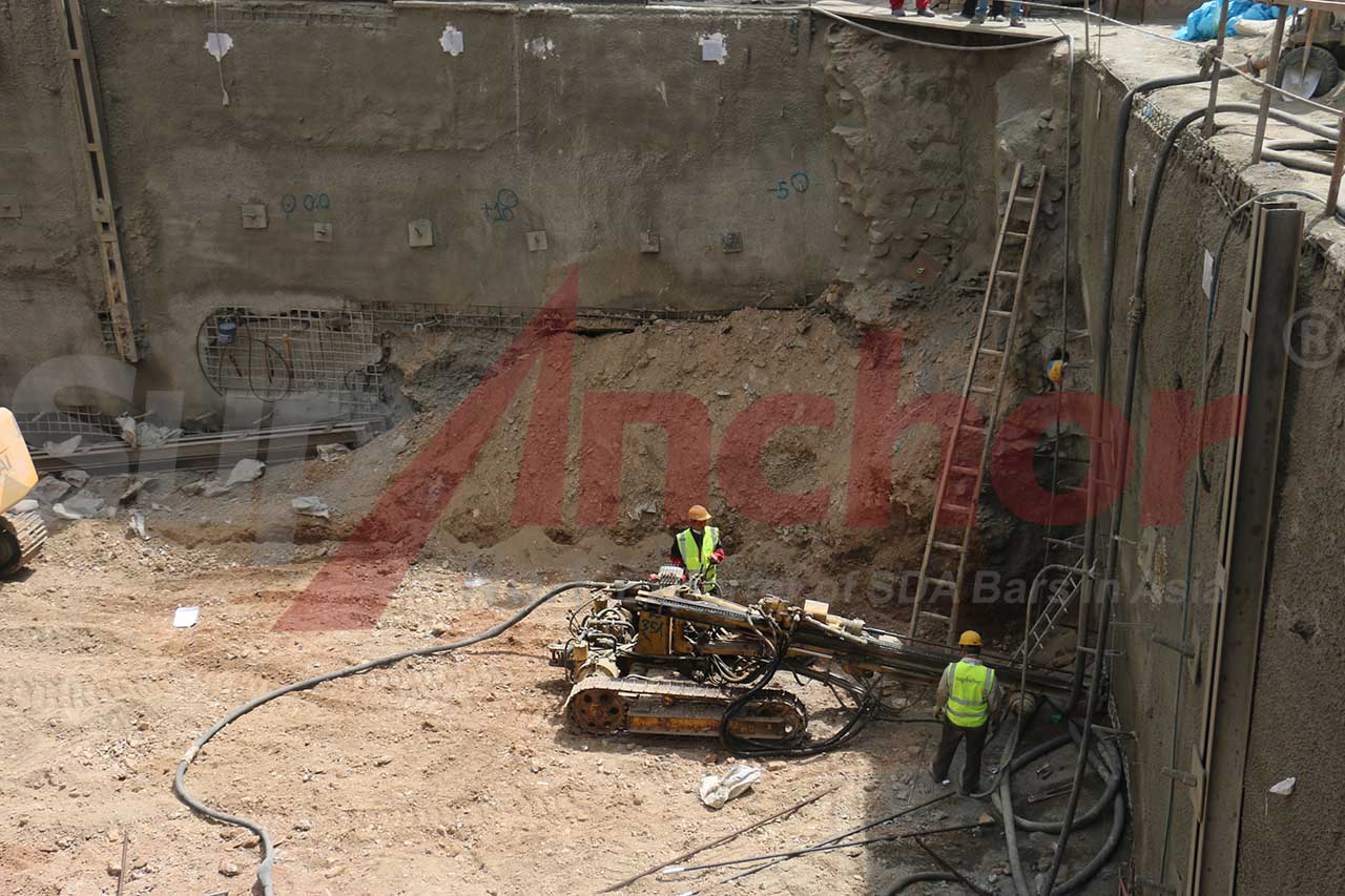 Construction site using SupAnchor self drilling anchor system