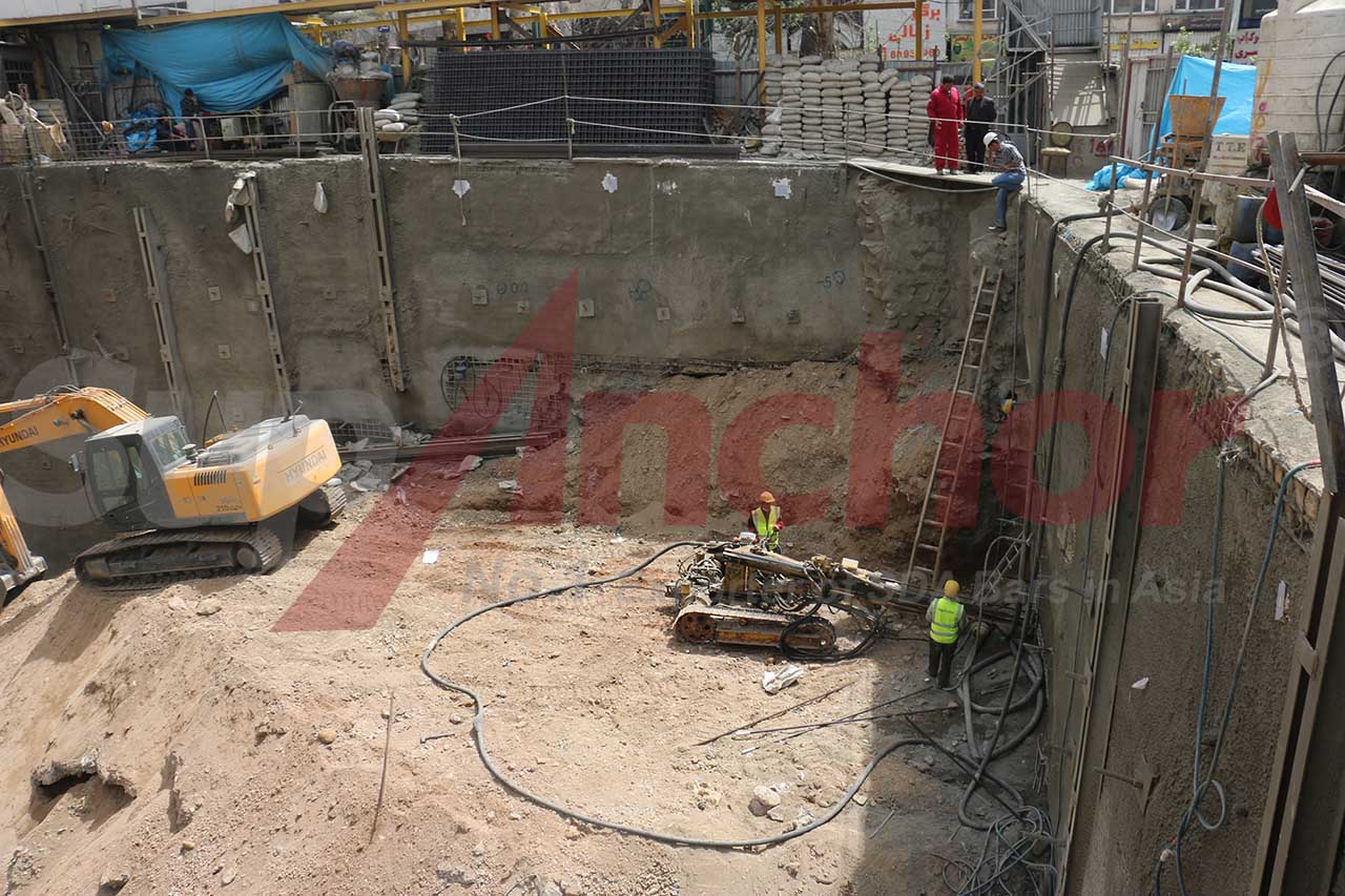 Construction site using SupAnchor self drilling anchor system