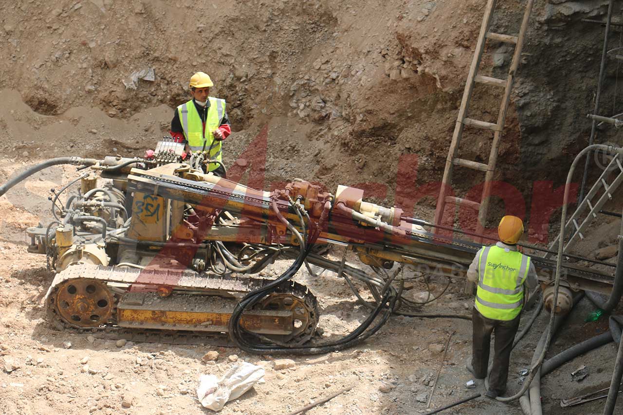 Construction site using SupAnchor self drilling anchor system