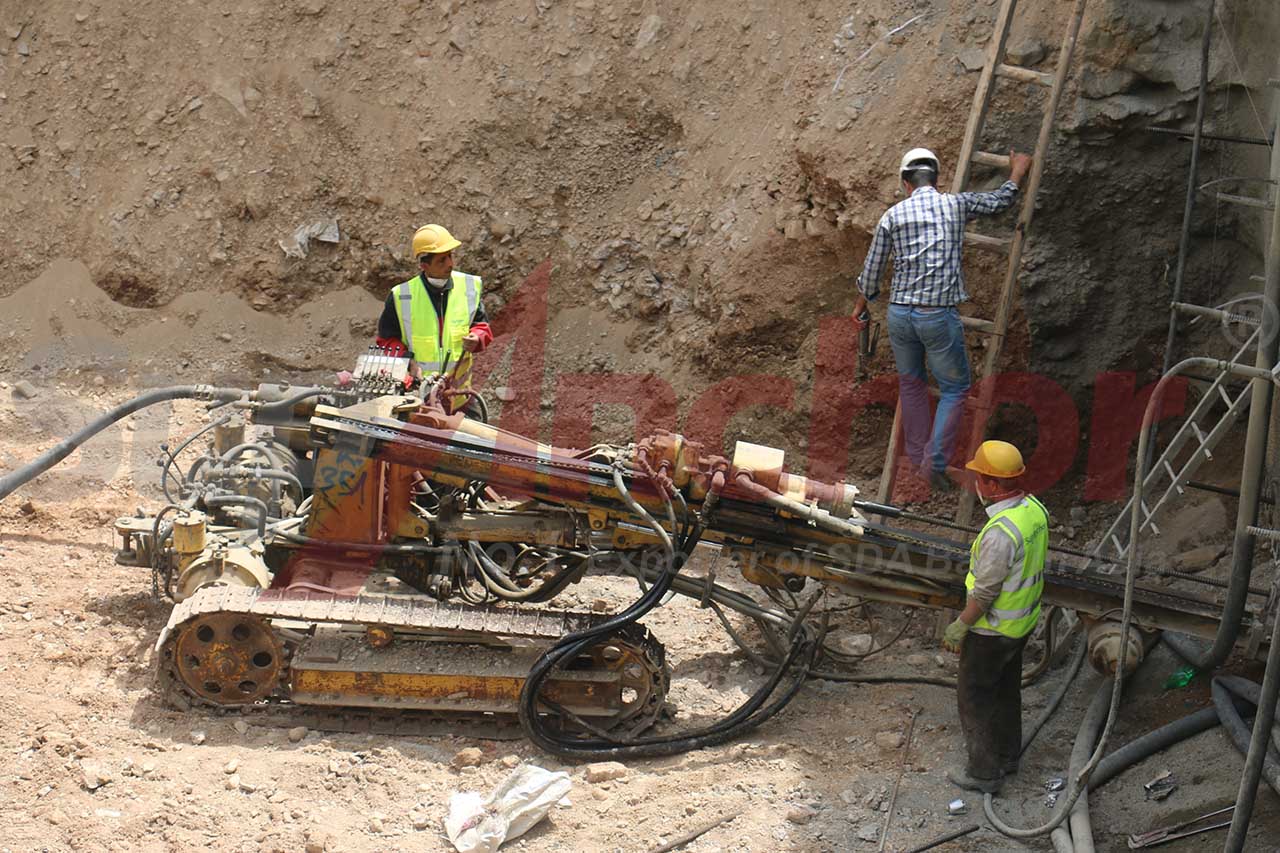 Construction site using SupAnchor self drilling anchor system