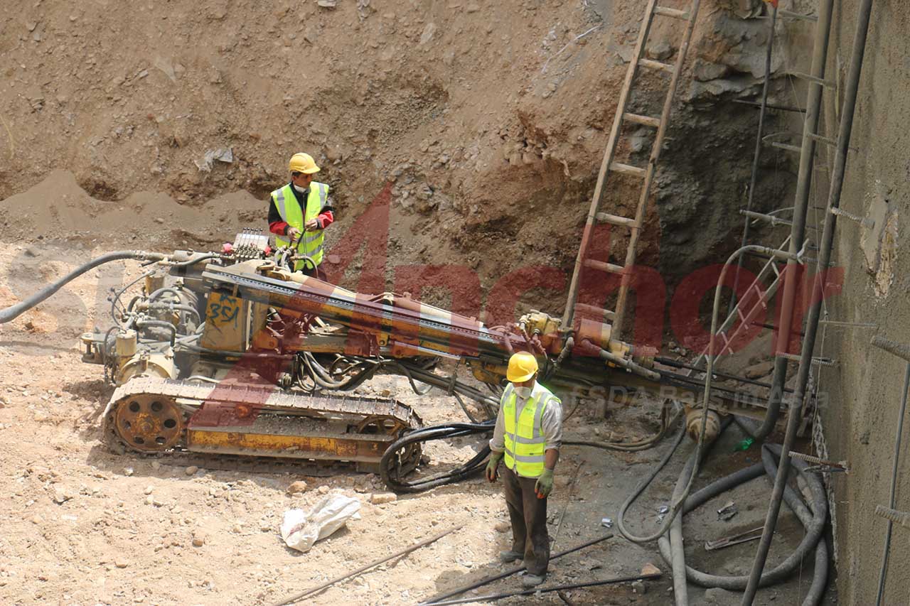 Construction site using SupAnchor self drilling anchor system