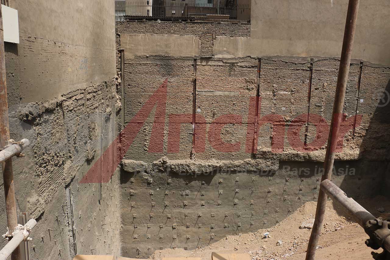 Construction site using SupAnchor self drilling anchor system