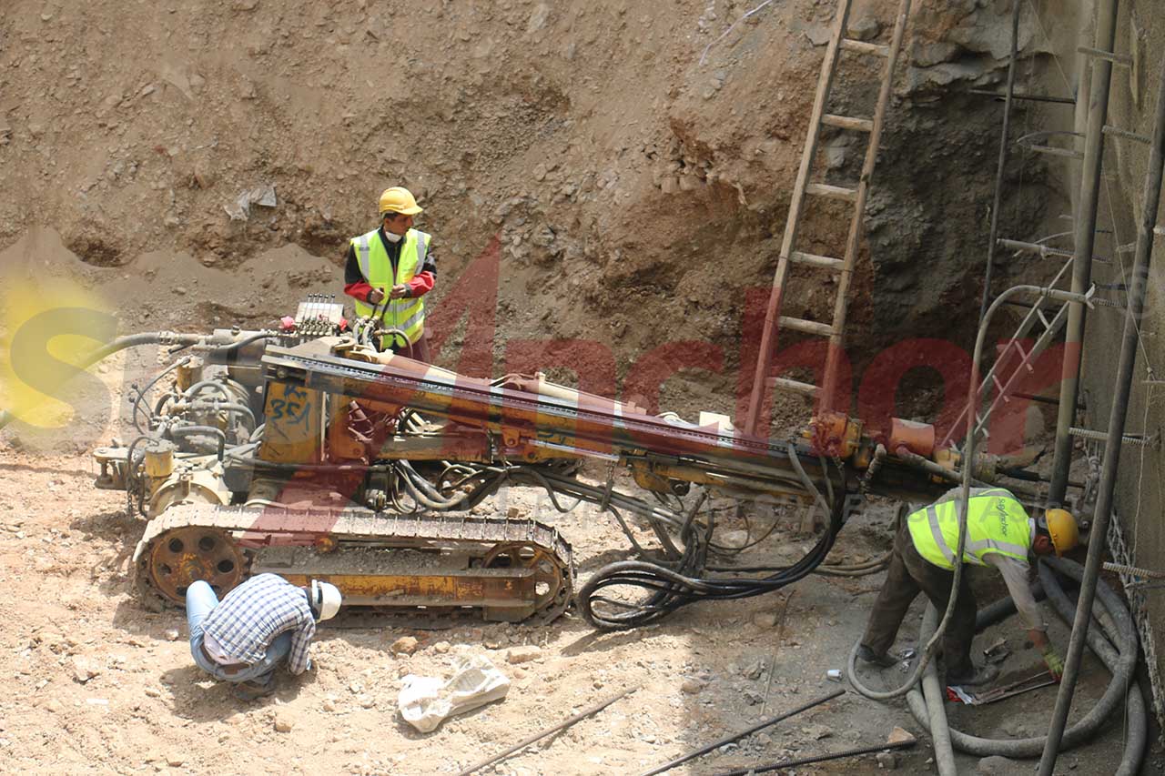 Construction site using SupAnchor self drilling anchor system