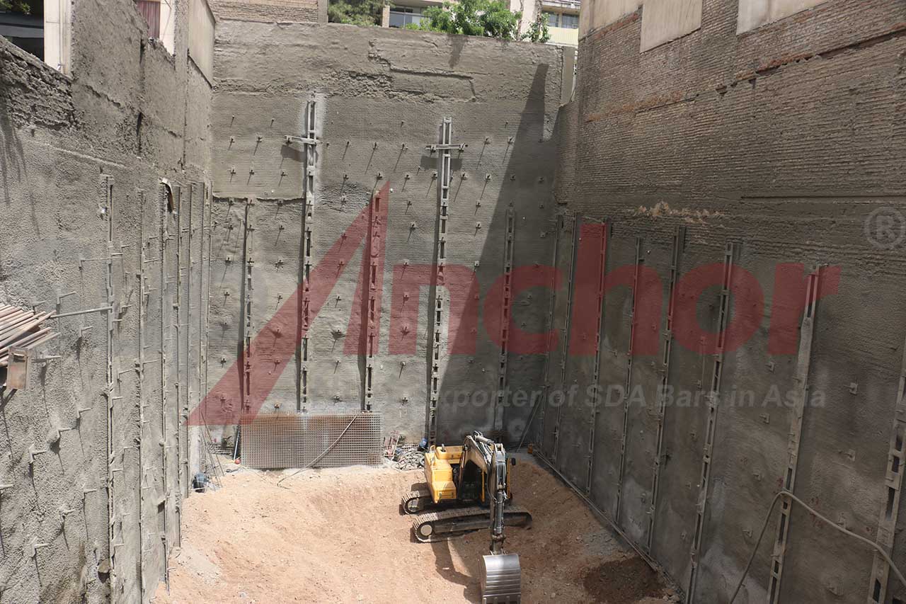 Construction site using SupAnchor self drilling anchor system