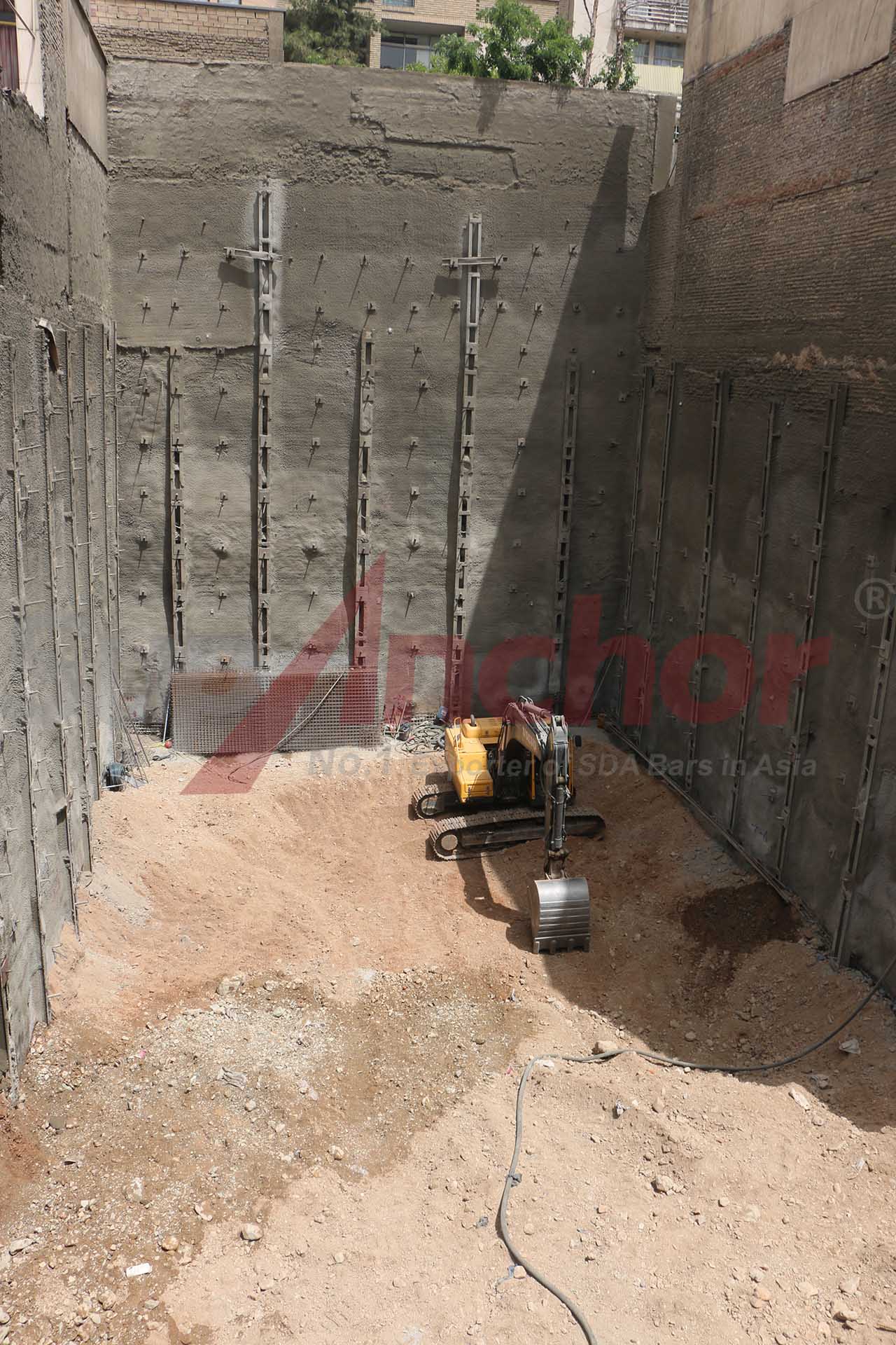 Construction site using SupAnchor self drilling anchor system