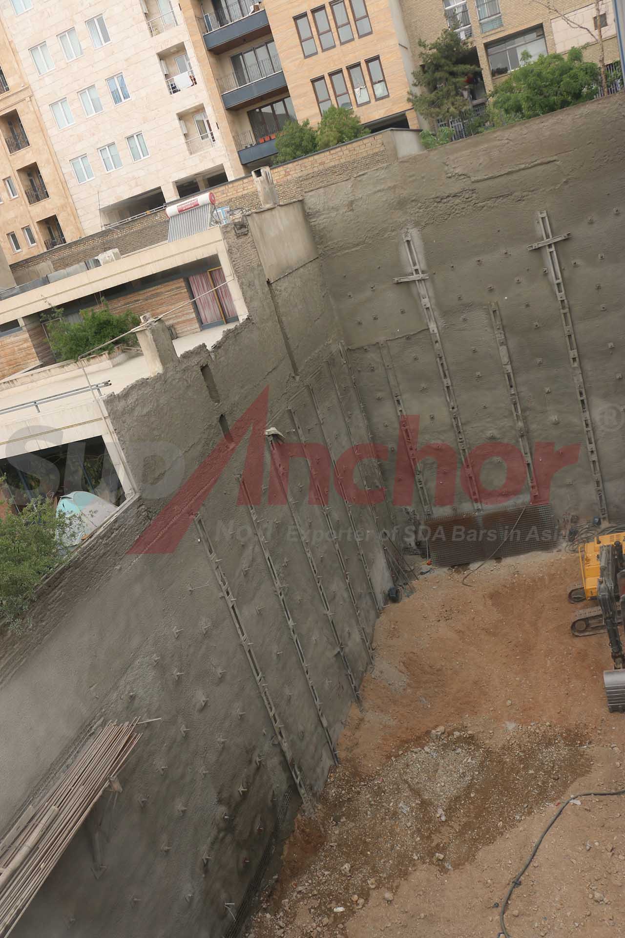 Construction site using SupAnchor self drilling anchor system