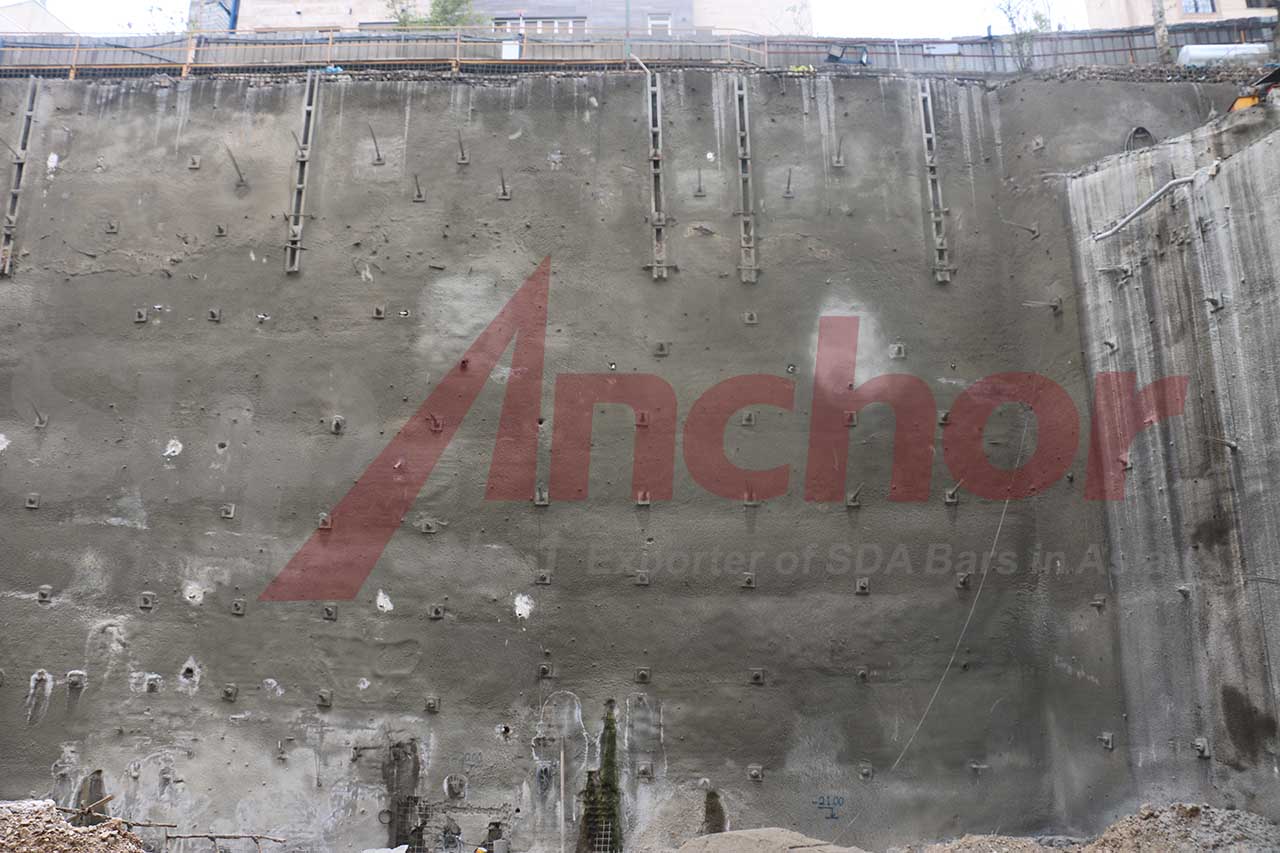 Construction site using SupAnchor self drilling anchor system