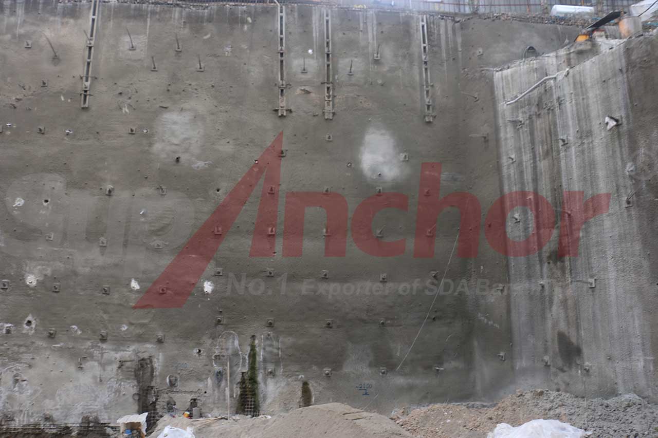 Construction site using SupAnchor self drilling anchor system