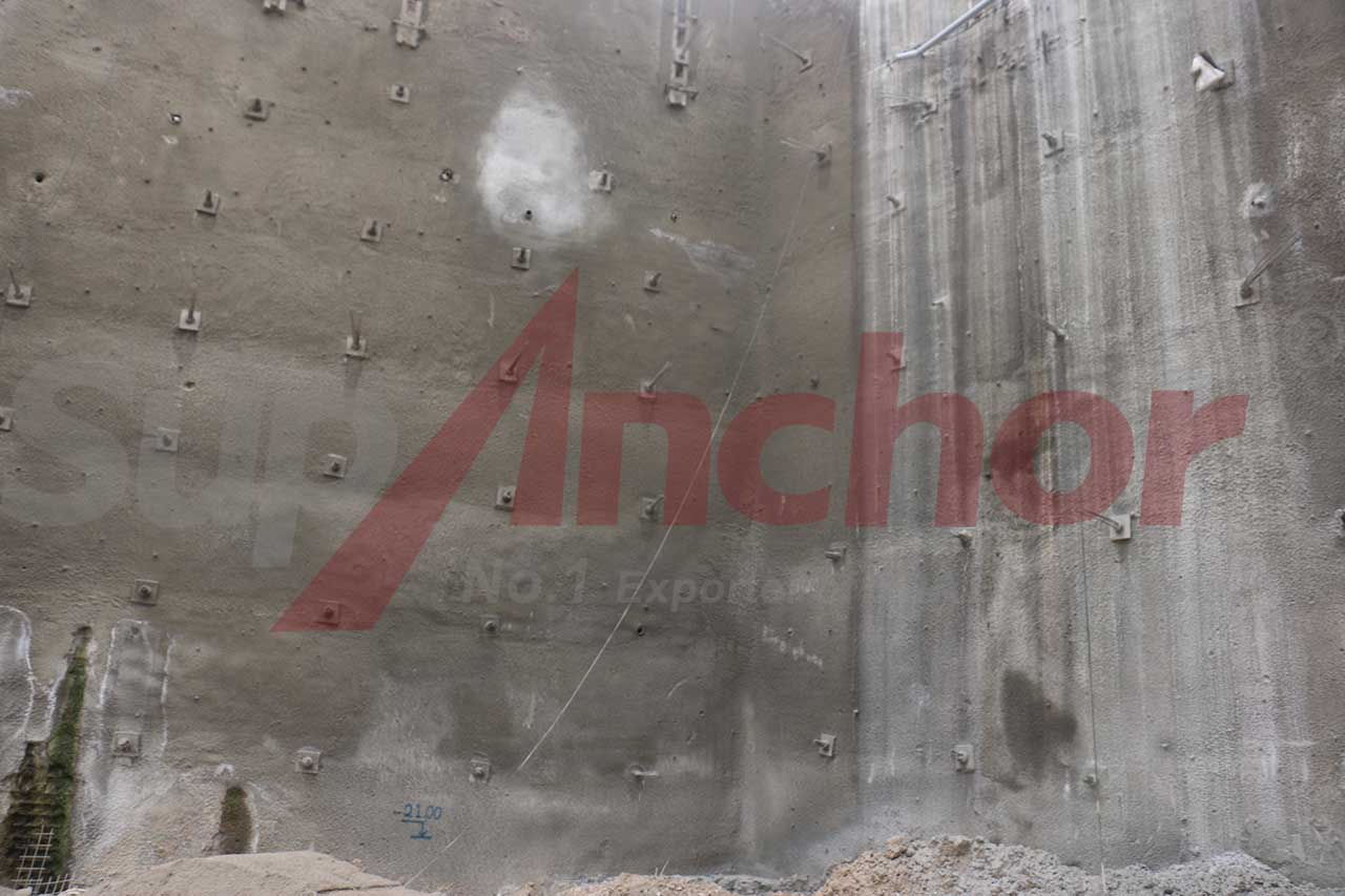 Construction site using SupAnchor self drilling anchor system