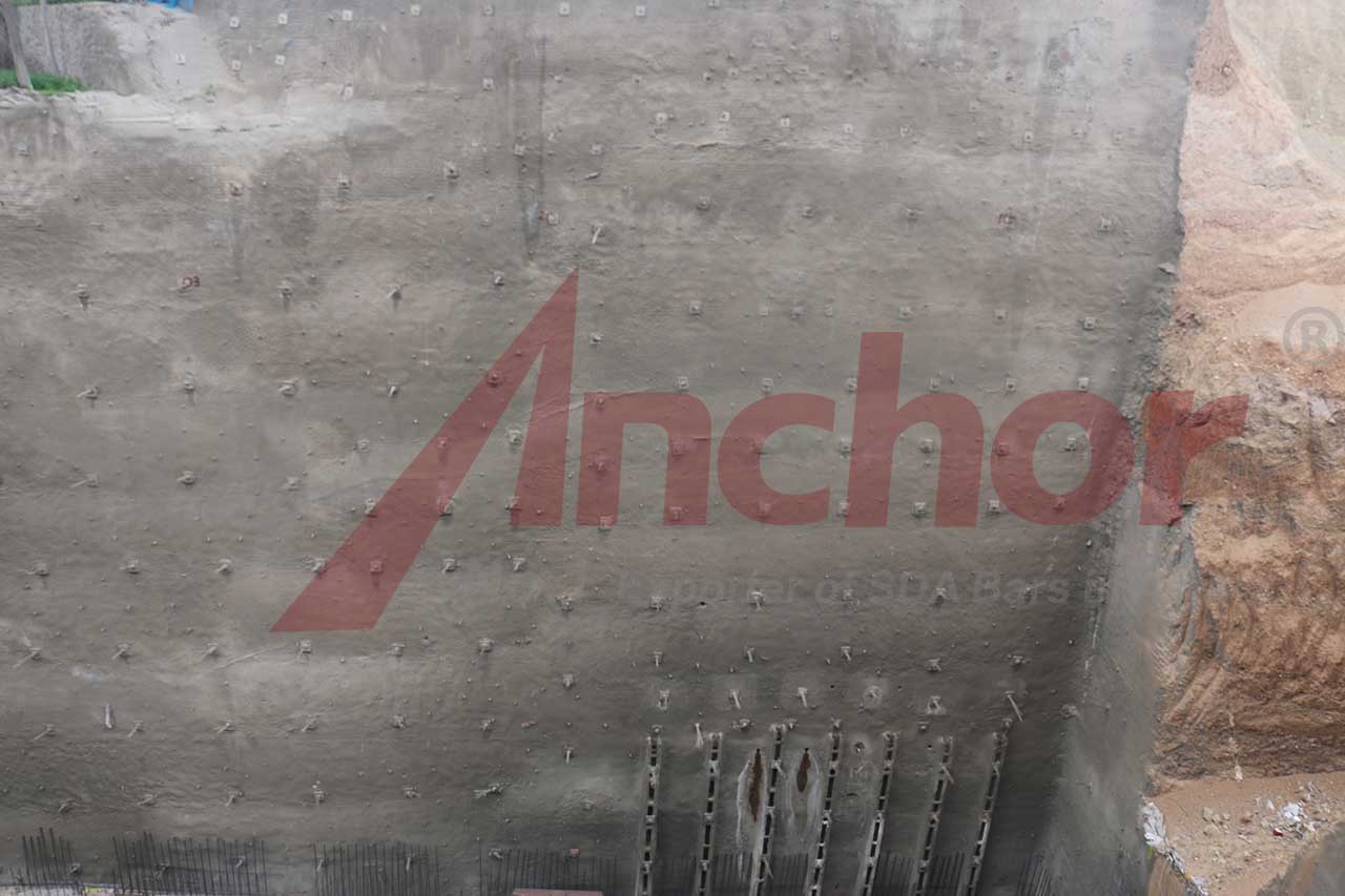 Construction site using SupAnchor self drilling anchor system