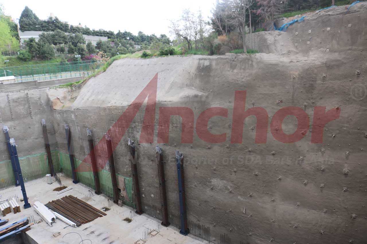 Construction site using SupAnchor self drilling anchor system