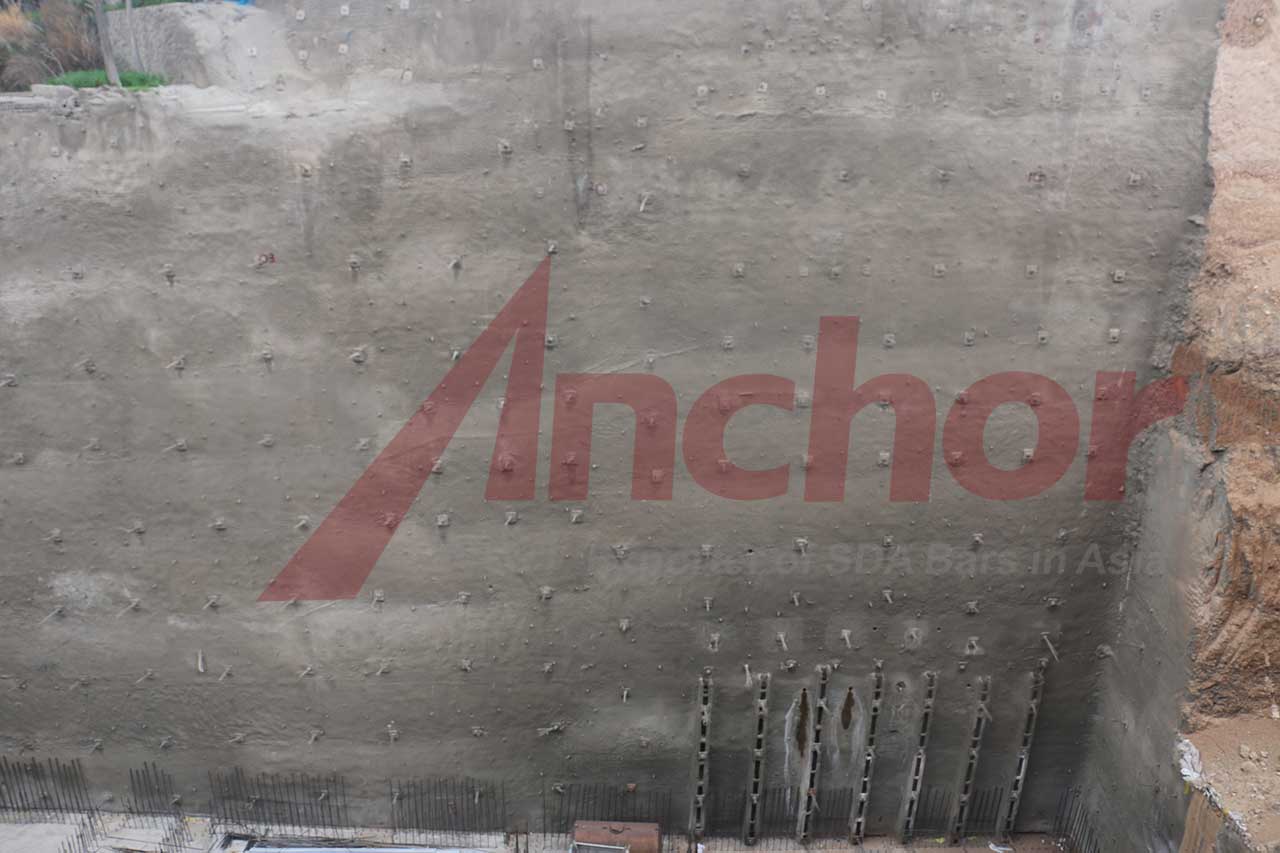 Construction site using SupAnchor self drilling anchor system