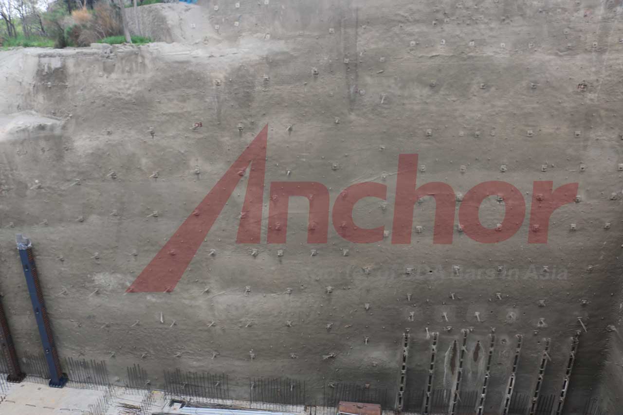 Construction site using SupAnchor self drilling anchor system