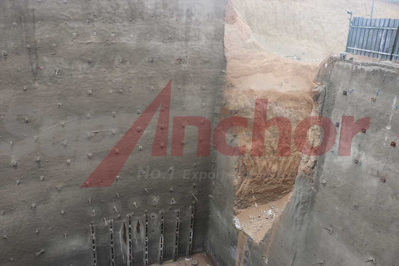 Construction site using SupAnchor self drilling anchor system